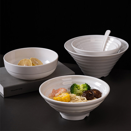 Melamine white noodle bowl Lamian Noodles bowl Spicy Hot Pot bowl commercial sou
