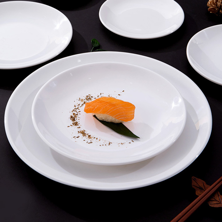 Buffet plate, commercial fast food plate, Meinai plate, white disc, vegetable pl