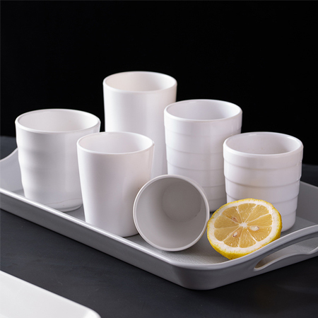 White melamine cup, water cup, straight cup, restaurant Meinai dish, milk cup, a