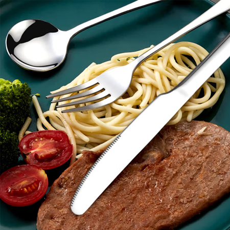 304 stainless steel spoon, knife, fork, spoon, 1010 tableware, ice spoon, steak 
