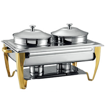 Rectangular double ended soup stove (gold-plated feet)